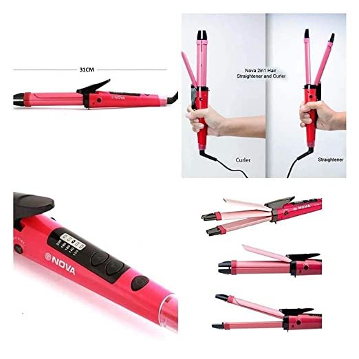 Nova 2 in 1 Hair Straightener and Curler for women Beauty Set Bhajan Variety shop