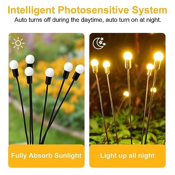 Outdoor solar Light Solar Firefly Lights Waterproof Solar Starburst ...